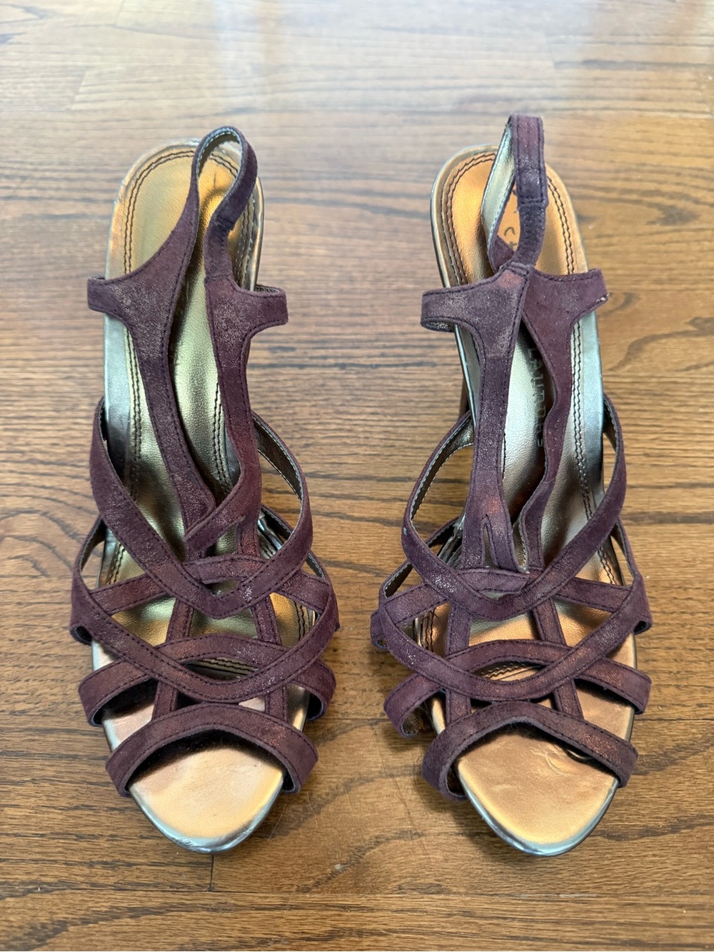 Chinese Laundry Burgundy Strappy Stiletto Heels Size 8